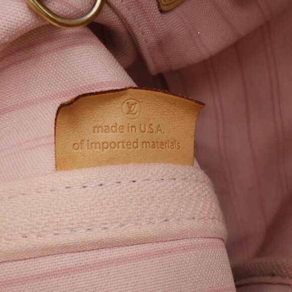 LOUIS VUITTON  Neverfull MM Damier Azur Tote Shoulder Bag Rose Ballerine - Picture 13 of 14